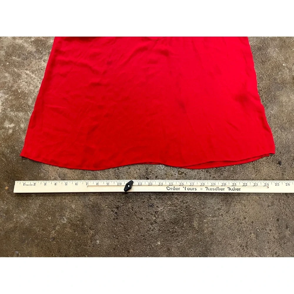 Michael Kors Top‎ Women XL Red Side Slit Lace Up Gold Grommet Sleeveless Classic